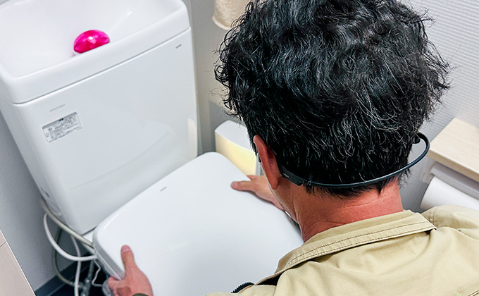 トイレ施工中の様子